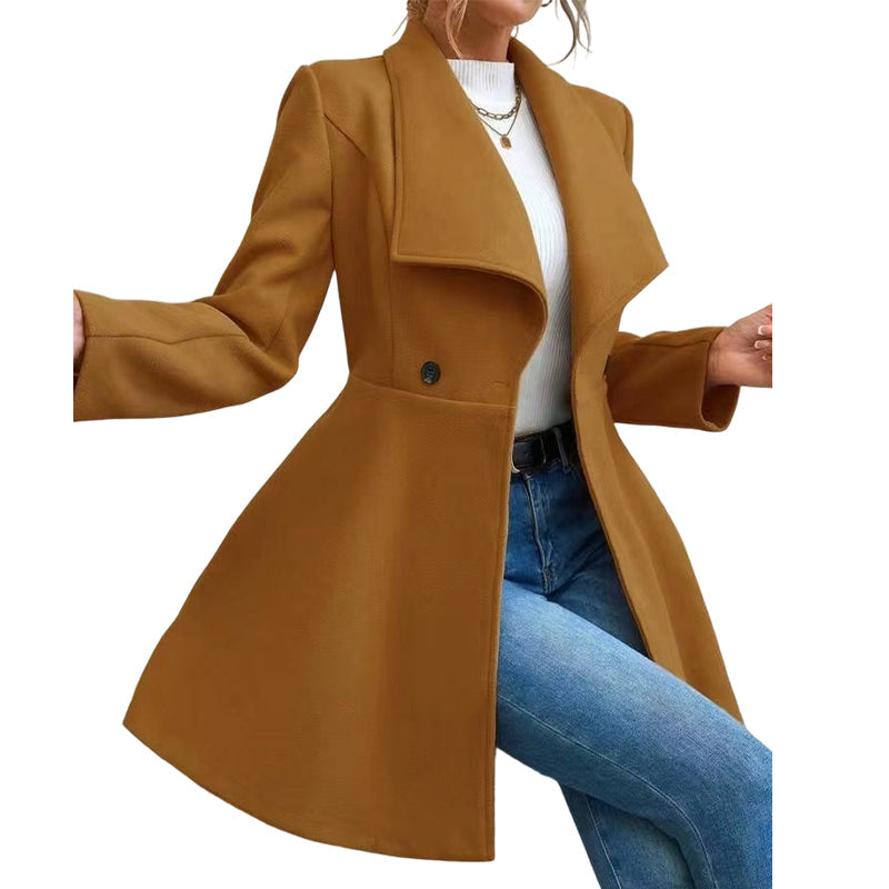 🍂Höstens exklusiva erbjudande|Elegant Mellanlång Kappa för Dam – Skräddad Siluett & Tidlös Stil🧥